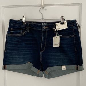 a.n.a Women's Deep Blue Jean Shorts